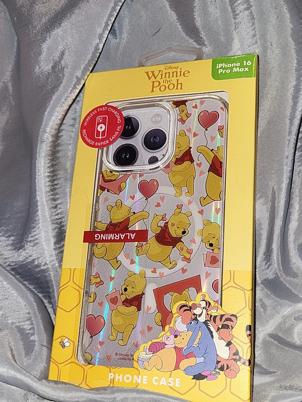Disney Winnie The Pooh Clear iPhone 16 Pro Max Case - Pink Hearts Ty Lm M